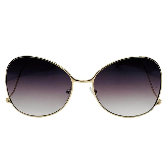 9144 | Gold Frame Butterfly Lens Sunglasses - Picture 1 of 5